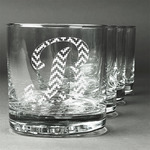 Pixelated Chevron Whiskey Glasses (Set of 4) (Personalized)