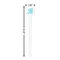 Pixelated Chevron White Plastic 7" Stir Stick - Round - Dimensions