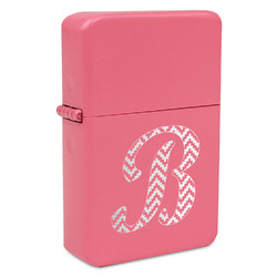 Pixelated Chevron Windproof Lighter - Pink - Double Sided & Lid Engraved (Personalized)
