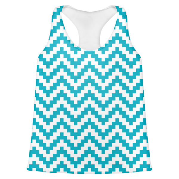 Custom Pixelated Chevron Womens Racerback Tank Top - 2X Large