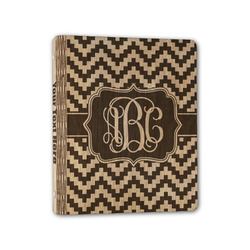 Pixelated Chevron Wood 3-Ring Binder - 1" Half-Letter Size (Personalized)
