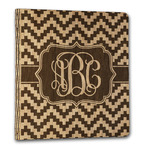 Pixelated Chevron Wood 3-Ring Binder - 1" Letter Size (Personalized)