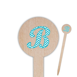 Pixelated Chevron 6" Round Wooden Food Picks - Double Sided (Personalized)