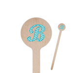 Pixelated Chevron 6" Round Wooden Stir Sticks - Double Sided (Personalized)