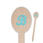 Pixelated Chevron Oval Wooden Food Picks (Personalized)