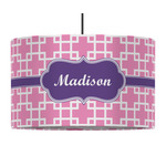 Linked Squares 12" Drum Pendant Lamp - Fabric (Personalized)