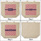 Linked Squares 3 Reusable Cotton Grocery Bags - Front & Back View