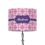 Linked Squares 8" Drum Lamp Shade - Fabric (Personalized)