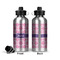 Linked Squares Aluminum Water Bottle - Front and Back