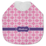 Linked Squares Jersey Knit Baby Bib w/ Name or Text