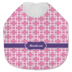 Linked Squares Jersey Knit Baby Bib w/ Name or Text