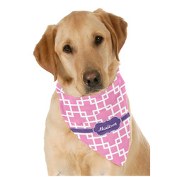 Linked Squares Dog Bandana Scarf w/ Name or Text