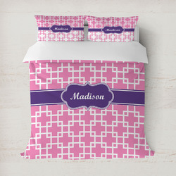 Linked Squares Duvet Cover Set - Full / Queen (Personalized)