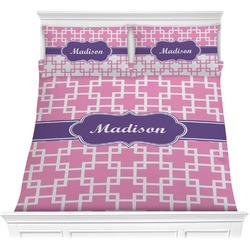 Linked Squares Comforter Set - Full / Queen (Personalized)