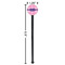 Linked Squares Black Plastic 7" Stir Stick - Round - Dimensions