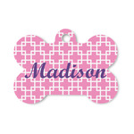 Linked Squares Bone Shaped Dog ID Tag - Small (Personalized)