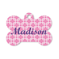 Linked Squares Bone Shaped Dog ID Tag - Small (Personalized)