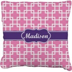 Linked Squares Faux-Linen Throw Pillow 18" (Personalized)