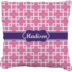 Linked Squares Faux-Linen Throw Pillow 20" (Personalized)