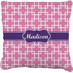 Linked Squares Faux-Linen Throw Pillow 26" (Personalized)