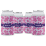 Linked Squares Can Cooler (12 oz) - Set of 4 w/ Name or Text