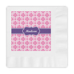 Linked Squares Embossed Decorative Napkins (Personalized)