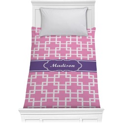Linked Squares Comforter - Twin (Personalized)