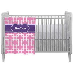 Linked Squares Crib Comforter / Quilt (Personalized)