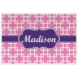 Linked Squares Laminated Placemat w/ Name or Text