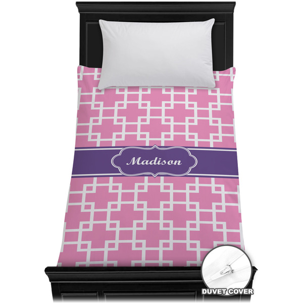 Custom Linked Squares Duvet Cover - Twin XL (Personalized)