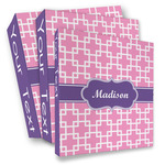 Linked Squares 3 Ring Binder - Full Wrap (Personalized)