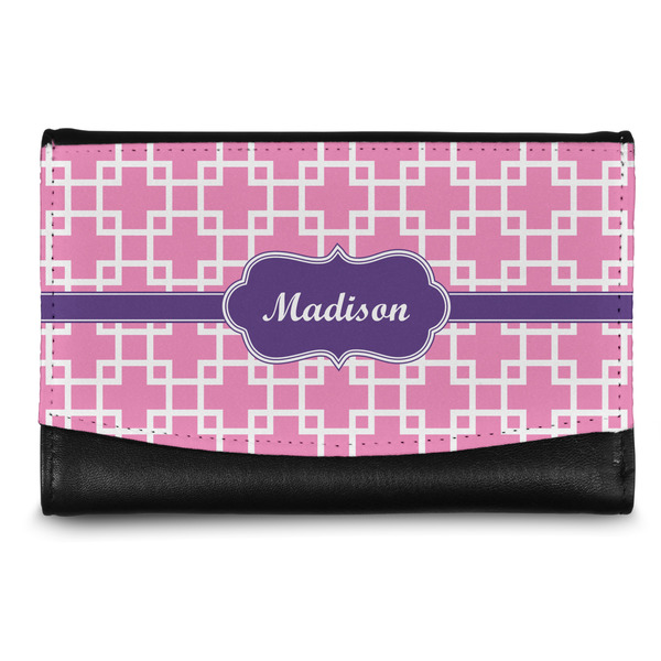Custom Linked Squares Genuine Leather Women's Wallet - Small (Personalized)