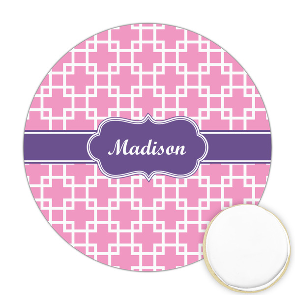 Custom Linked Squares Printed Cookie Topper - 2.5" (Personalized)