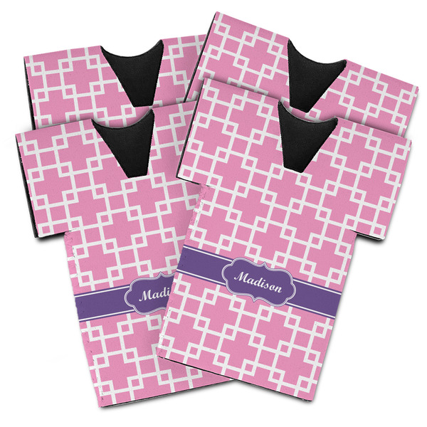 Custom Linked Squares Jersey Bottle Cooler - Set of 4 (Personalized)