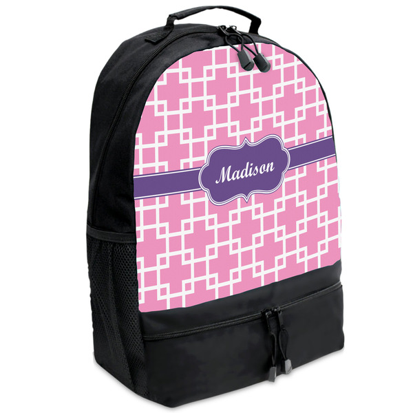 Custom Linked Squares Backpacks - Black (Personalized)