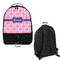 Linked Squares Large Backpack - Black - Front & Back View