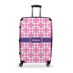 Linked Squares Suitcase - 28" Large - Checked w/ Name or Text