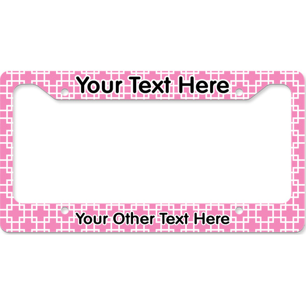 Custom Linked Squares License Plate Frame - Style B (Personalized)