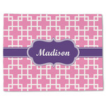 Linked Squares Single-Sided Linen Placemat - Single w/ Name or Text