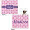 Linked Squares Microfleece Dog Blanket - Large- Front & Back