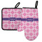 Linked Squares Neoprene Oven Mitt and Pot Holder Set - Left