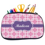 Linked Squares Neoprene Pencil Case - Medium w/ Name or Text