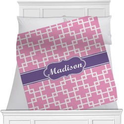 Linked Squares Minky Blanket - Twin / Full - 80"x60" - Double Sided (Personalized)