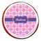 Linked Squares Printed Icing Circle - Large - On Cookie