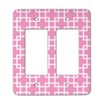 Linked Squares Rocker Style Light Switch Cover - Two Switch