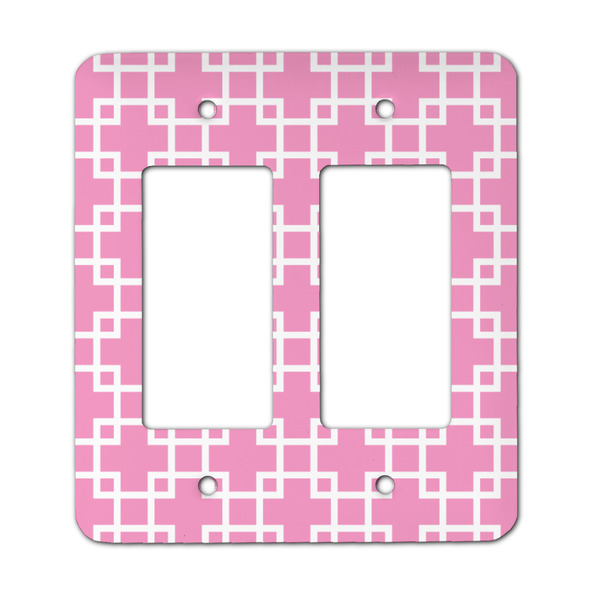 Custom Linked Squares Rocker Style Light Switch Cover - Two Switch