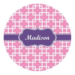 Linked Squares Round Decal - Medium (Personalized)