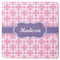 Linked Squares Square Rubber Backed Coaster (Personalized)