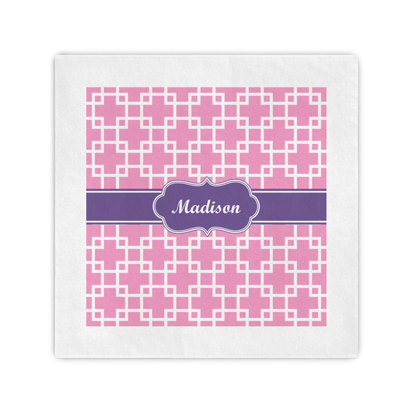 Custom Linked Squares Standard Cocktail Napkins (Personalized)