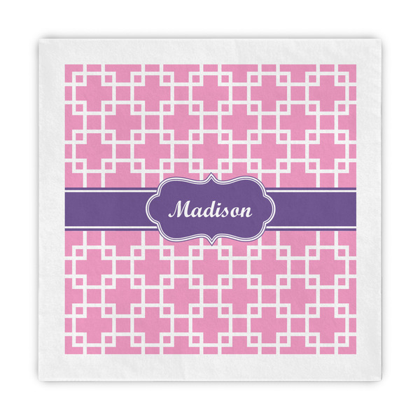 Custom Linked Squares Standard Decorative Napkins (Personalized)